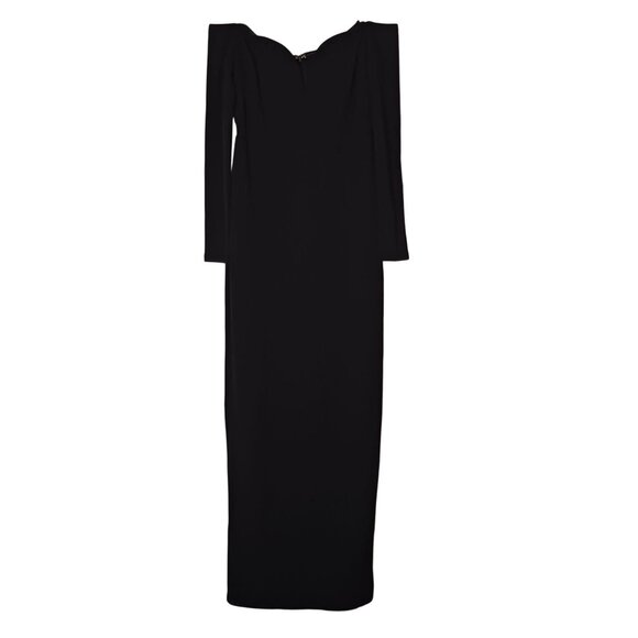 NEW Lulus Opulent Perfection Black Long Sleeve Off-the-Shoulder Maxi Dress, L - Picture 5 of 16